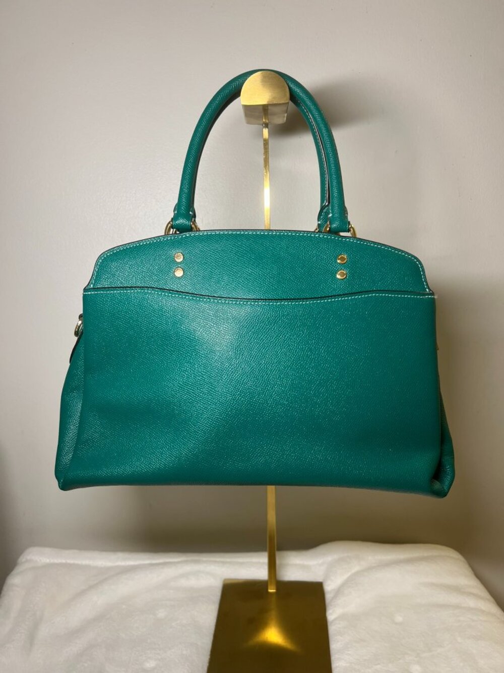Coach Lillie Carryall Bright Jade Satchel EUC with COA - Picture 3 of 12